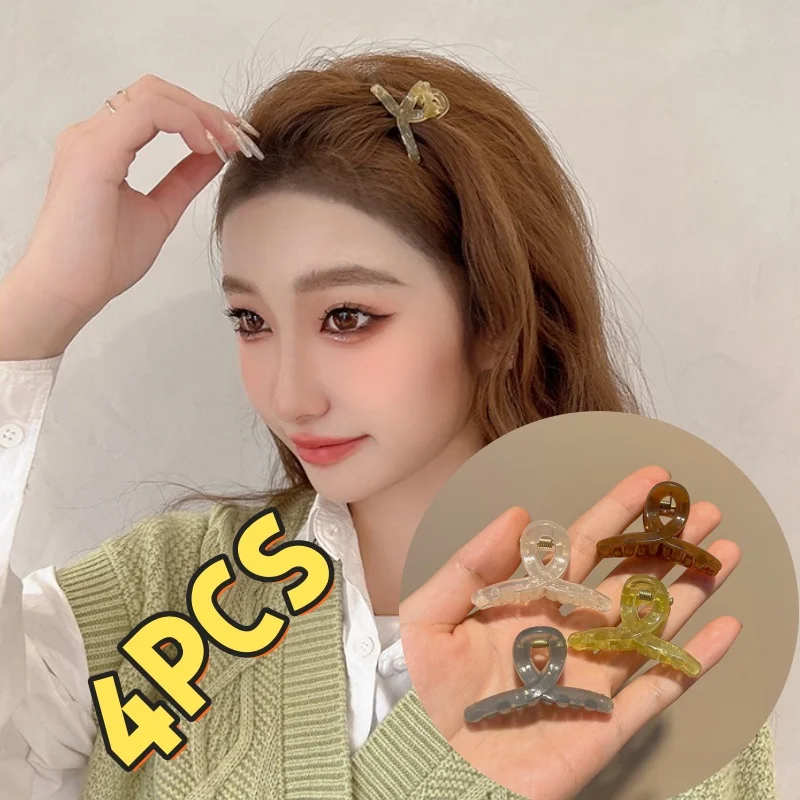 4.5cm 미니 귀여운 집게핀 작은 소녀 머리 집게 반투명 앞머리 옆머리 집게 작은 상어 집게 여성 헤어 액세서리