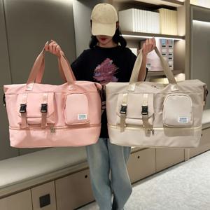 대용량 다기능 여행 더플 백 및 다중 수납 공간이 있는 체육관 토트, 내구성이 뛰어난 나일론 스포츠 백