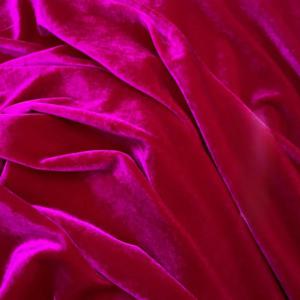 빨간색 벨벳 의류 원단 뽕나무 실크 뒷면 고품질 드레스 치파오 파자마 디자이너 원단 야드 단위 판매