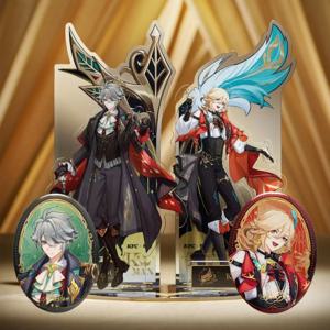 Anime Genshin Impact X KFC 코스프레 Alhaitham Kaveh 아크릴 스탠딩 플레이트 배지 재고 있음