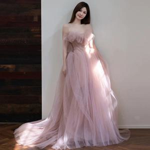 2025 여성 신상 여름 페어리 스타일 스트랩 탑 연회/만찬/이브닝 드레스 패션 생일 연회/만찬 성인 행사용 폰사 드레스