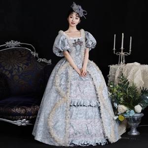 코트 유럽 복고풍 버블 슬리브 생일 역할 놀이 탁상 게임 사진 무대 의상 여성 파티 하이 엔드 공연 드레스