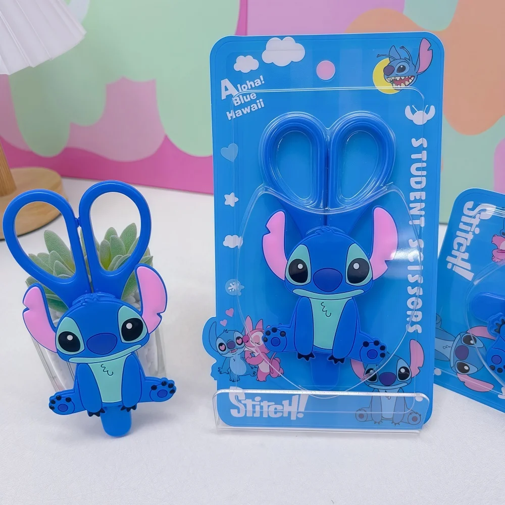 스티치 헬로 키티 장식 공예 종이 절단 안전 가위 휴대용 블루 핑크 미술 용품 ​​문구 가위 학생용