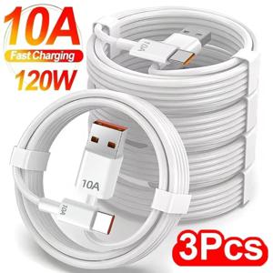 1-3개 고속 충전 케이블 120W 10A USB A to C타입 고속 충전기 고속 데이터 전송 케이블 (삼성, 샤오미, 화웨이용)