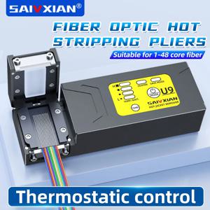 SAIVXIAN 오리지널 U9 섬유 열 스트리퍼 플라이어 가열 광선 와이어 스트리핑 슬리터 리본 섬유 핫 스트리퍼 FTTH 도구