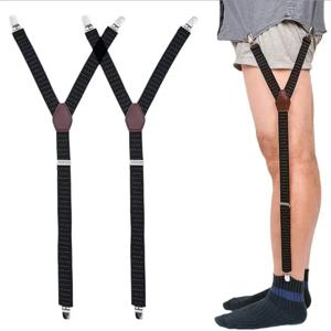 남성용 셔츠 가터 레그 삭스 서스펜더 브레이스 탄성 유니폼 비즈니스 스트랩 신사 셔츠 홀더 1 쌍/세트