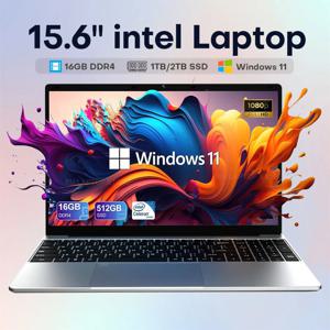 15.6인치 IPS 노트북 컴퓨터 인텔 셀러론 N4000 노트북 PC 지문 잠금 해제 윈도우 11 프로 16GB DDR4 1TB 2TB SSD 노트북