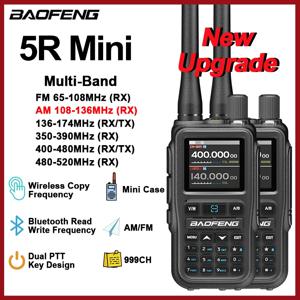 바오펑 UV-5R 미니 무전기 블루투스 앱 프로그래밍 멀티 밴드 AM 무선 복사 주파수 듀얼 PTT 타입-C 햄 2웨이 라디오
