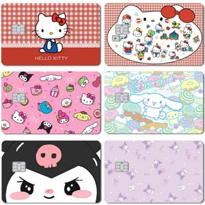 Sanrio 헬로 키티 마이 멜로디 Cinnamoroll Kuromi 2.5D HD PVC 필름 테이프 스킨 신용 카드 직불 카드 방수 스티커