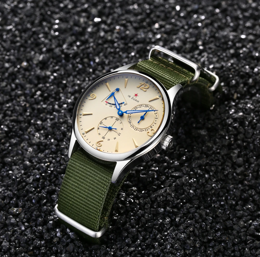 새로운 1963 40mm 남성용 파일럿 자동 기계식 시계 갈매기 ST17 사파이어 크리스탈 방수 레트로 스타일