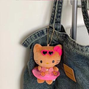 미니소 카와이이 산리오 헬로키티 수영 튜브 인형 장난감 만화 케이티 고양이 하와이안 스타일 백팩 장식 소녀 선물