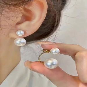심플 디자인 진주 투웨이 귀걸이 여성용 신상 2025 독점 슬레 엘레 매트 후프 빅토리아 베어 브랜드