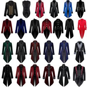 펑크 스타일 중간 길이 중세 레트로 의상 테일코트 할로윈 특별 할인 패셔너블 여성 민족 의상 무대 의상