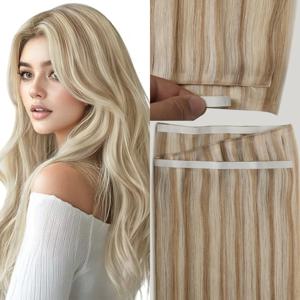 [신제품] 풀 샤인 원피스 인비저블 지니어스 헤어 익스텐션 테이프형 리얼 인모 레미 스킨 웨프트 두꺼운 끝부분 여성용