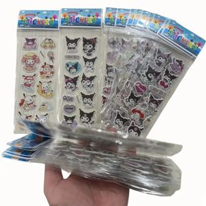 12 개/대 Sanrio Kuromi 멜로디 헬로 키티 3D 버블 스티커 장식 데칼 귀여운 보상 푹신한 스티커 편지지 용품