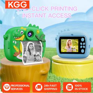 귀여운 공룡 모양 즉석 인화 카메라 1080P HD 듀얼 카메라 3롤 프린터 용지 포함 32GB 메모리 카드