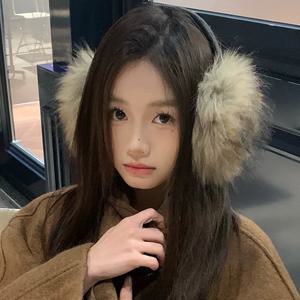 Y2K 한국 패션 내한성 플러시 귀마개 겨울 휴대용 귀 따뜻하게 여성 남성 모조 토끼 모피 귀고리 겨울 액세서리