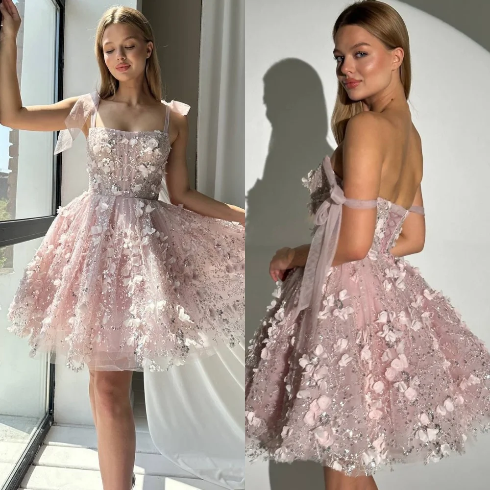 맞춤형 클래식 스팽글 크리스 크로스 비딩 플리츠 라인스톤 A라인 오프숄더 미니 드레스 맞춤형 행사 드레스