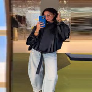 시크한 스키빙 PU 가죽 재킷 여성용 라펠 긴 소매 오버사이즈 코트 벨트 포함 2025년 신상 여성 가을 겨울 패션 아우터