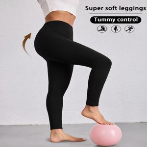 여성용 슈퍼 소프트 레깅스 하이웨이스트 뱃살 보정 비침방지 운동 요가 러닝 애슬레틱 레깅스