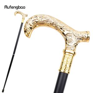 황금 꽃무늬 지팡이 패션 장식용 지팡이 신사 우아한 코스프레 지팡이 손잡이 크로시어 93cm