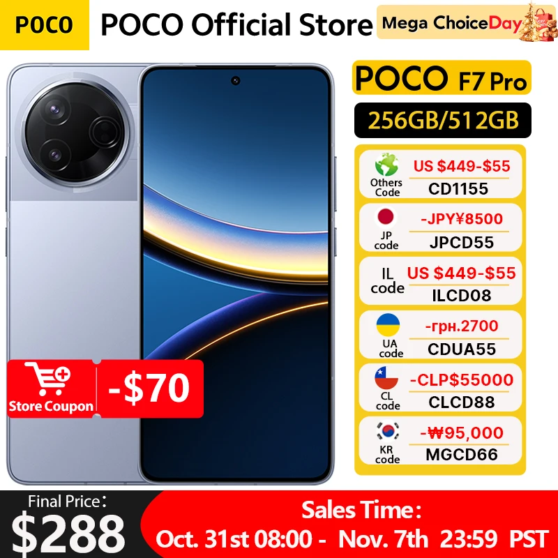 【브랜드+】글로벌 버전 포코 F7 프로 5G 스냅드래곤 8 3세대 50MP 메인 카메라 6.67인치 WQHD+ 플로우 AMOLED 도트디스플레이 90W 하이퍼차지