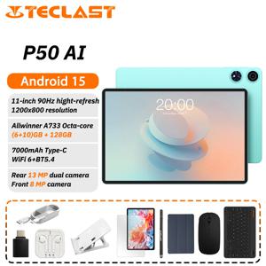Teclast P50 Ai 태블릿 올위너 A733 옥타코어 11인치 90Hz 화면 6G+10G RAM 128GB ROM 안드로이드15 WiFi6 BT5.4 7000mAh 타입-C