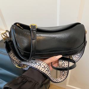 갈색 만두 모양 미니백 다용도 크로스바디 숄더백 듀얼 스트랩 디자인 2025 신상 여성 핸드백 PU 소재