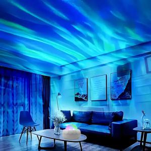 360 °   오로라 볼 분위기 야간 조명 별이 빛나는 하늘 북극광 프로젝터 램프 USB 플러그 리모컨 포함 방 파티 장식용