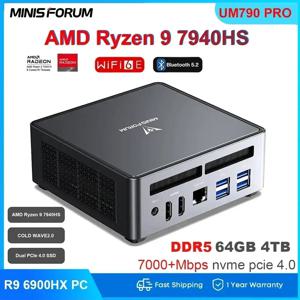 MINISFORUM UM790 Pro Ryzen 9 7940HS 미니 PC 윈도우 11 프로 DDR5 64GB 1TB PCle 4.0 NVMe SSD WiFi 6E 게이머 컴퓨터
