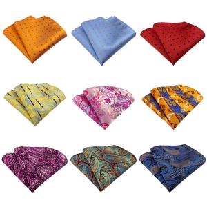 브랜드 손수건 남성용 플로럴 페이즐리 스트라이프 정장 파티 포켓 스퀘어 손수건 체스트 타월 정장 액세서리 남성 넥타이