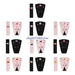 77HD 어린이 안전 벨트 쿠션 세트 유모차 및 유아용 의자용 편안한 패딩 어깨 및 배꼽 패드