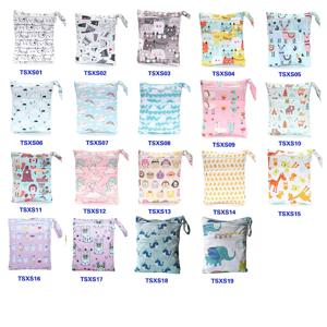 최신 20 패턴 기저귀 가방 방수 및 방습 이중 지퍼 디자인 건식 습식 분리 아기 캐리어 가방
