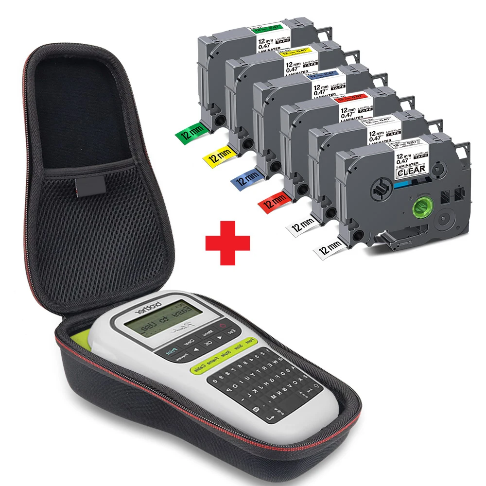 UniPlus 운반 케이스 Brother PT PT-H110 PT H110 PT-H100 하드 휴대용 포장 가방 상자 12mm 라벨 테이프 231 131 631