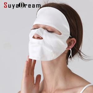SuyaDream 여성 실크 마스크 100% 천연 실크 자외선 차단 성인 전체 얼굴 마스크 여성과 남성을위한 야외