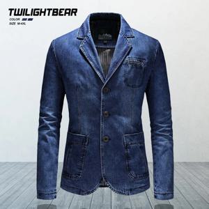 하이 퀄리티 남성용 데님 블레이저, 오버사이즈 용수철, 가을 패션, 캐주얼 세트 재킷, 남성 의류, 아우터, 4xl AGZ01