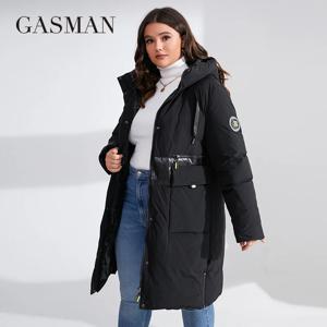 GASMAN 여성용 겨울 재킷, 다운 파카, 따뜻한 외투, 여성용 블랙 패치워크, 두꺼운 재킷, 2023 브랜드, 신상, 020