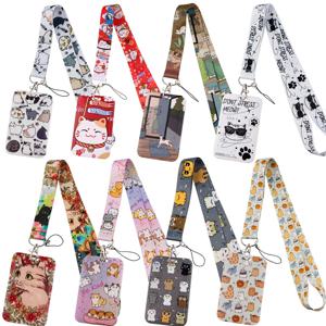 귀여운 새끼 고양이 고양이 아트 만화 애니메이션 패션 Lanyards 버스 ID 이름 작업 카드 홀더 액세서리 장식 어린이 선물