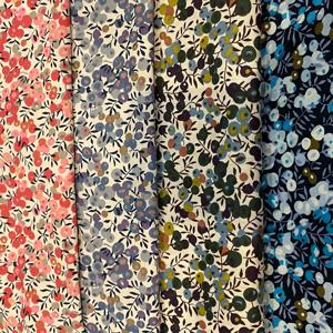 블루 베리 40S Tissun 리버티 코튼 포플린 원단 어린이를위한 아기 봉제 천 드레스 스커트 DIY 수제 패치 워크 미터 2023