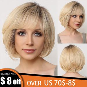 여성용 손으로 묶은 레이스 프론트 가발, 옴브레 금발 레미 100% 인모 가발, 자연스러운 레이어드 밥 HD 투명 레이스 앞머리