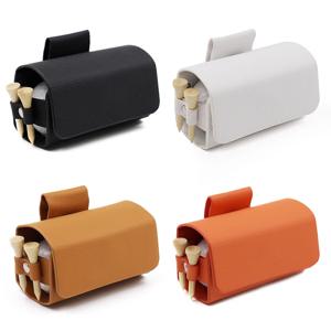 골프 파우치 가방, 여행 케이스, 골프 공 가방, 휴대용 허리 보관 가방, PU 가죽, 골프 공 보관함, 골프 티 가방 4 개, 2 개