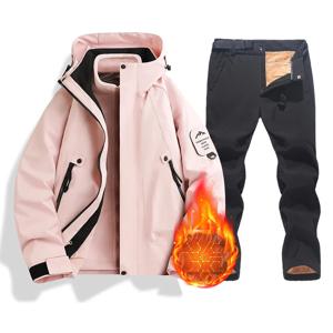 새로운 여성 스키 복 브랜드 방풍 방수 두꺼운 따뜻한 스노우 코트 겨울 스키 및 스노우 보드 자켓과 바지 세트