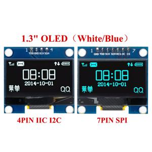 OLED LCD LED 디스플레이 모듈, 1.3 인치, 1.3 인치 디스플레이 모듈, 화이트, 블루, 128X64SPI/IIC I2C 통신 색상, 1.3 인치