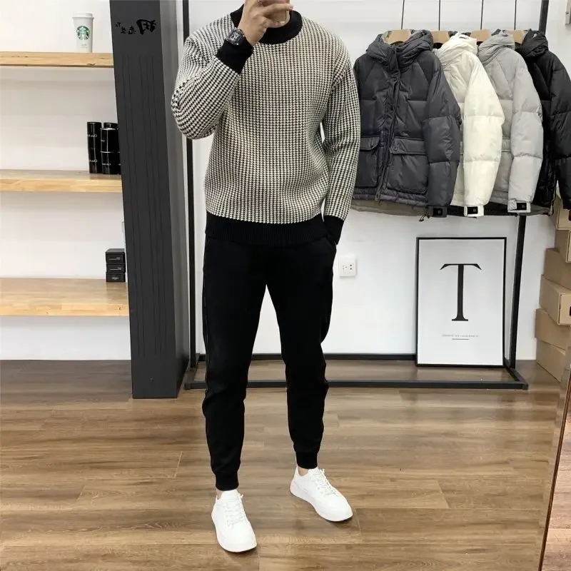 비즈니스 Crewneck 남성 의류 라운드 칼라 니트 스웨터 남성 풀오버 그래픽 모드 Overfit 100 Pure Cashmere Cigaret Cheap X