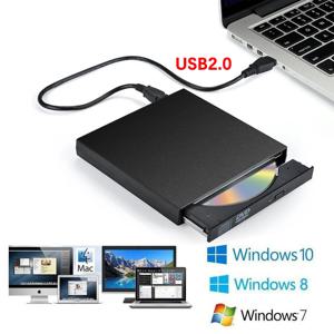 USB 2.0 외부 DVD 플레이어 CD 드라이브 Mp3 음악 영화 Windows 7/8/10 노트북 데스크탑 PC 컴퓨터 용 휴대용 리더