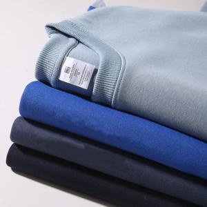 단색 남성용 크루넥 스웨트셔츠, 면 혼방 풀오버