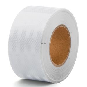 고반사 PET 마이크로 프리즘 자체 접착 반사판 테이프, 트럭 트레일용 방수 흰색 반사 스티커, 10cm x 5m