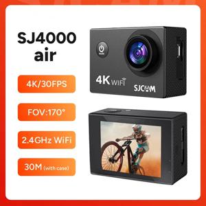 SJCAM SJ4000 에어 액션 카메라 4K 비디오 30M 방수 2.4G WiFi 스포츠 카메라 액션 캠 스포츠 카메라 자전거 오토바이