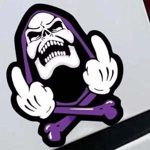 만화 해골 제스처 반사 스티커 오토바이 전기 자동차 헬멧 스쿠터 자동차 바디 창 앞 유리 연료 탱크 데칼