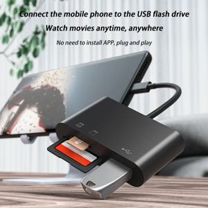 삼성 샤오미 맥북용 C 타입 어댑터, TF SD 메모리 카드 리더, OTG 고속 USB 2.0 카드 커넥터, 3 in 1